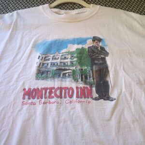 Vintage Montecito Inn Santa Barbara T-Shirt Charlie Chaplin Jerzees Heavy Cotton
